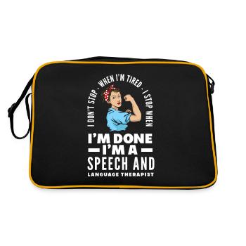 Speech therapist, speech therapist, speech therapist - Retro Bag - black/gold - Back