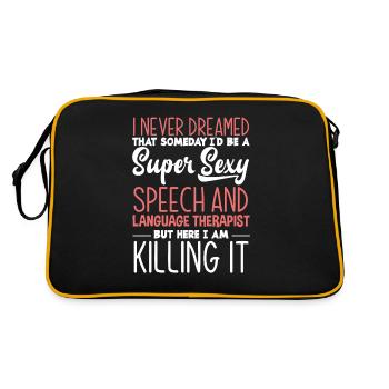 Speech therapist, speech therapist, speech therapist - Retro Bag - black/gold - Back