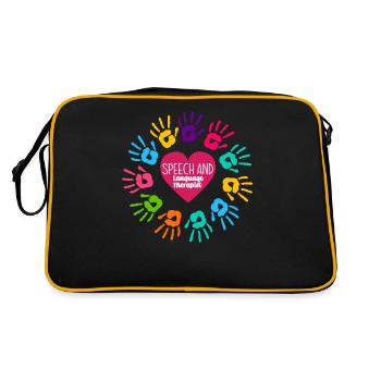 Speech therapist, speech therapist, speech therapist - Retro Bag - black/gold - Back