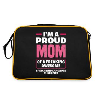 Speech therapist, speech therapist, speech therapist - Retro Bag - black/gold - Back