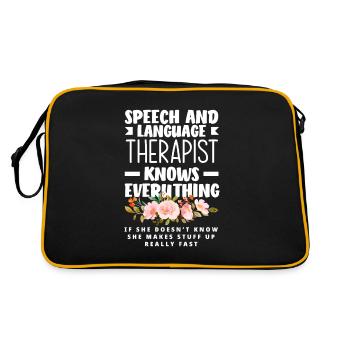 Speech therapist, speech therapist, speech therapist - Retro Bag - black/gold - Back