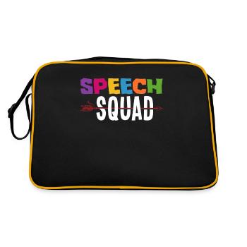 Speech therapist, speech therapist, speech therapist - Retro Bag - black/gold - Back
