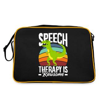 Speech therapist, speech therapist, speech therapist - Retro Bag - black/gold - Back