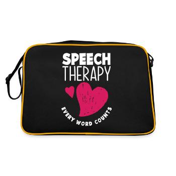 Speech therapist, speech therapist, speech therapist - Retro Bag - black/gold - Back