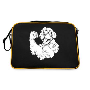 Golden Doodle I Love Mom - Retro Tasche - Schwarz/Gold - Hinten