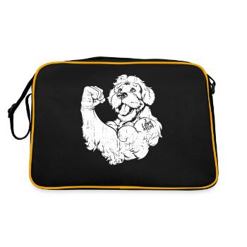 Golden Doodle I Love Mom - Retro Tasche - Schwarz/Gold - Hinten
