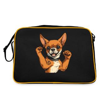 Chihuahua J’aime Maman - Sac Retro - noir/or - Dos