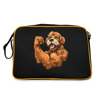 Golden Doodle I Love Mom - Retro Tasche - Schwarz/Gold - Hinten