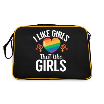Lesbian Gifts - Retro Tasche - Schwarz/Gold - Hinten