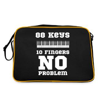 88 Tasten 10 Finger Kein Problem Keyboarder - Retro Tasche - Schwarz/Gold - Hinten