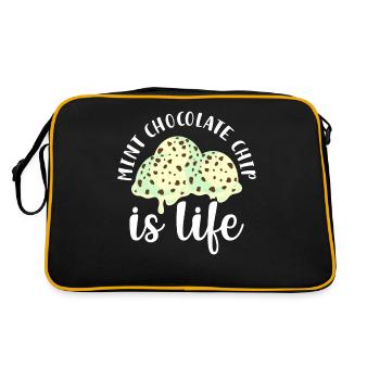 Mint Chocolate Chip ist Leben - Retro Tasche - Schwarz/Gold - Hinten