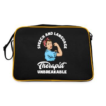 Speech therapist, speech therapist, speech therapist - Retro Bag - black/gold - Back