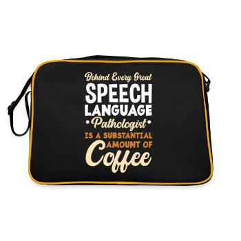 Speech therapist, speech therapist, speech therapist - Retro Bag - black/gold - Back