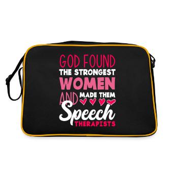 Speech therapist, speech therapist, speech therapist - Retro Bag - black/gold - Back