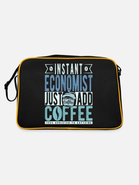 Instant Economist Fügen Sie einfach Kaffee hinzu - Retro Tasche - Schwarz/Gold - Hinten