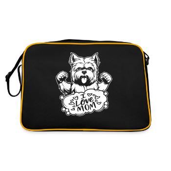 Yorkshire Terrier J’aime maman - Sac Retro - noir/or - Dos