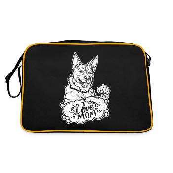 Bouvier australien J’aime maman - Sac Retro - noir/or - Dos