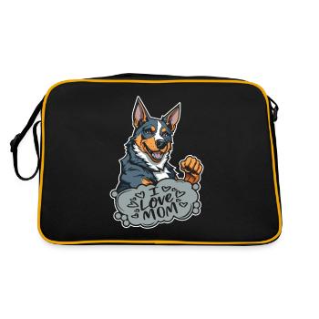 Bouvier australien J’aime maman - Sac Retro - noir/or - Dos