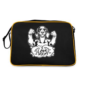 Dackel teckel j’aime maman - Sac Retro - noir/or - Dos