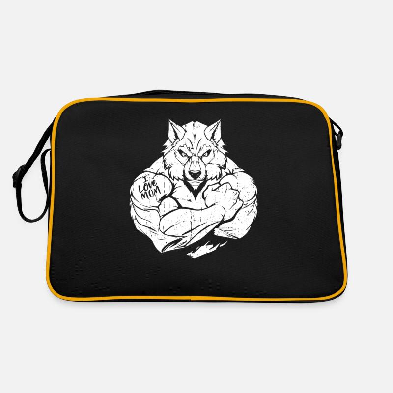 Loup biceps tatouage j’aime maman Sac Retro