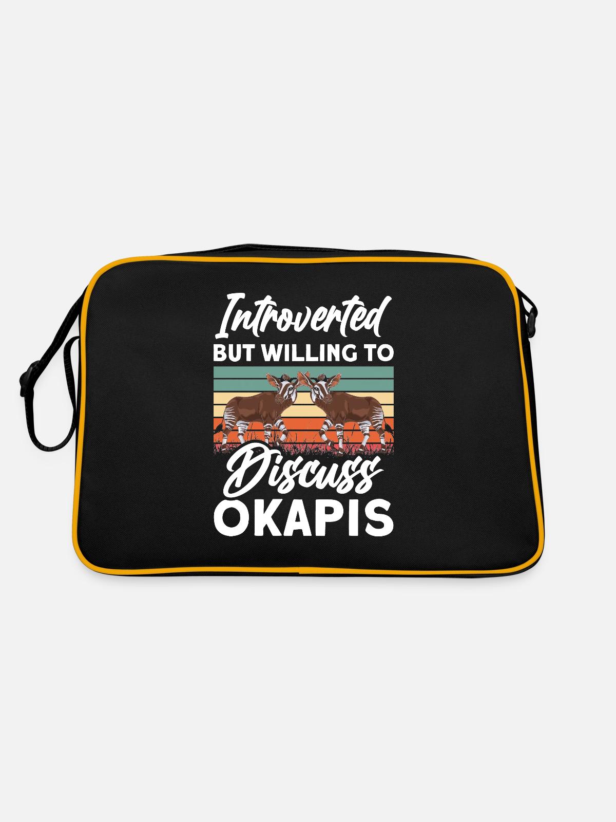 Funny zookeeper okapi lover - Retro Bag - black/gold - Back