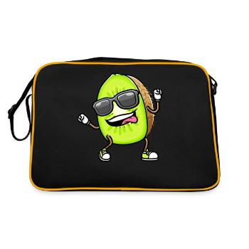 Kiwi dansant avec des lunettes de soleil - Sac Retro - noir/or - Dos