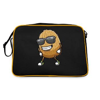 Kiwi dansant avec des lunettes de soleil - Sac Retro - noir/or - Dos
