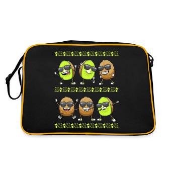 Kiwi dansant avec des lunettes de soleil - Sac Retro - noir/or - Dos