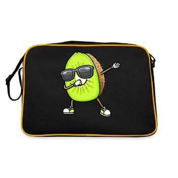 Kiwi dansant avec des lunettes de soleil - Sac Retro - noir/or - Dos