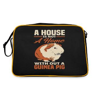 Meerschweinchen Heim Haustier Geschenk - Retro Tasche - Schwarz/Gold - Hinten