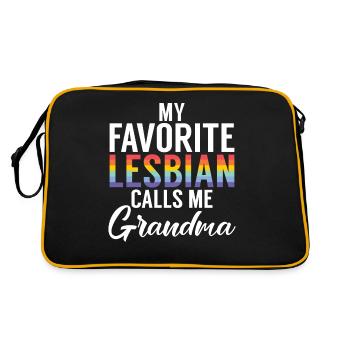 Lesbian Gifts - Retro Tasche - Schwarz/Gold - Hinten