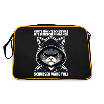 Bousculer serait un grand amoureux des chats sarcastiques - Sac Retro - noir/or - Dos