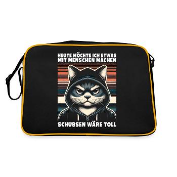Bousculer serait un grand amoureux des chats sarcastiques - Sac Retro - noir/or - Dos