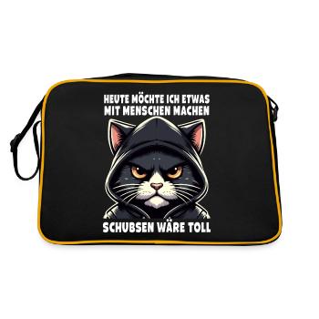Bousculer serait un grand amoureux des chats sarcastiques - Sac Retro - noir/or - Dos