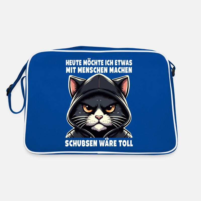 Shoving would be great sarcastic cat lover Retro Bag