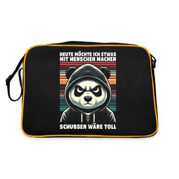 Bousculer serait un grand amant sarcastique des pandas - Sac Retro - noir/or - Dos