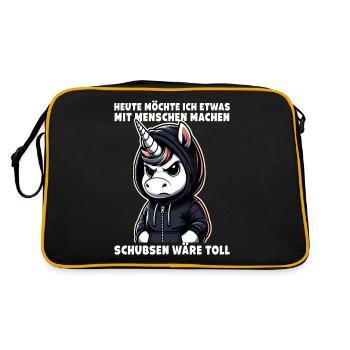 Bousculer serait un grand amateur de licorne sarcastique - Sac Retro - noir/or - Dos