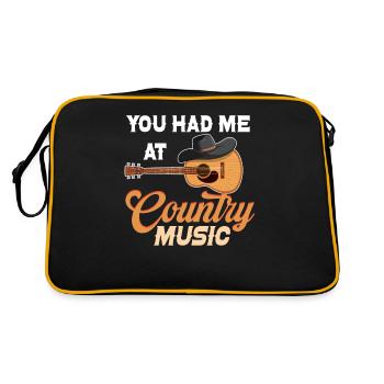 Du Hattest Mich Bei Country Music Lover - Retro Tasche - Schwarz/Gold - Hinten