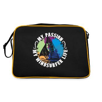 Windsurfer Ma Passion Ma Vie de Windsurfer Wakeboard - Sac Retro - noir/or - Dos