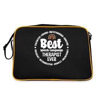 Speech therapist, speech therapist, speech therapist - Retro Bag - black/gold - Back