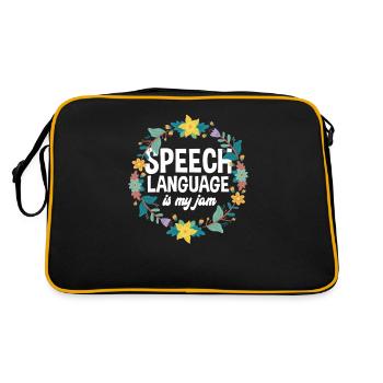 Speech therapist, speech therapist, speech therapist - Retro Bag - black/gold - Back