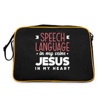 Speech therapist, speech therapist, speech therapist - Retro Bag - black/gold - Back