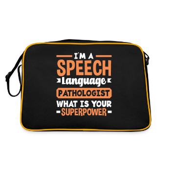 Speech therapist, speech therapist, speech therapist - Retro Bag - black/gold - Back
