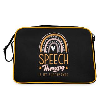 Speech therapist, speech therapist, speech therapist - Retro Bag - black/gold - Back