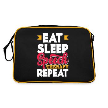 Speech therapist, speech therapist, speech therapist - Retro Bag - black/gold - Back