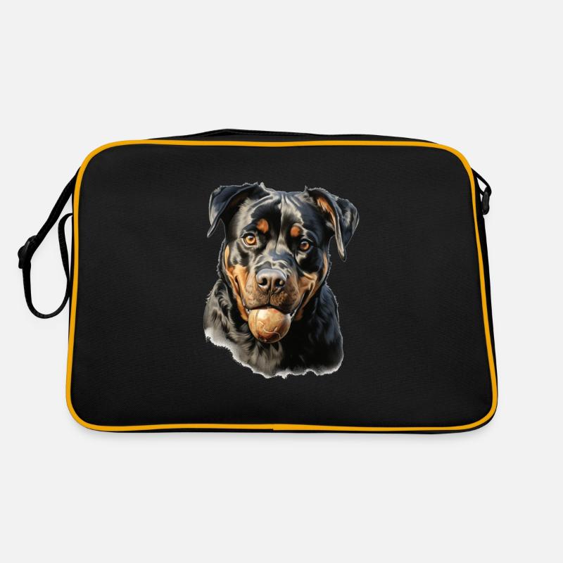 Cute Rottweiler walking outfit Rottweiler dog Retro Bag
