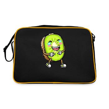 Kiwi fruit Kawaii émoticône - Sac Retro - noir/or - Dos