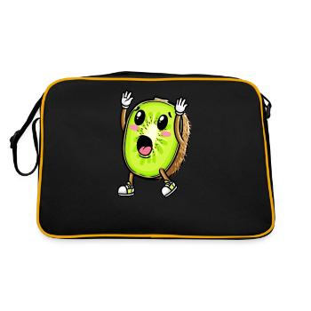 Kiwi fruit Kawaii émoticône - Sac Retro - noir/or - Dos