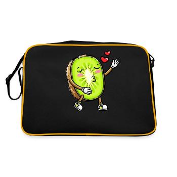 Kiwi fruit Kawaii émoticône - Sac Retro - noir/or - Dos
