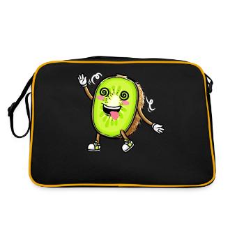 Kiwi fruit Kawaii émoticône - Sac Retro - noir/or - Dos